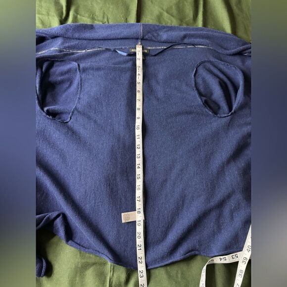 Banana Republic cashmere blend XS/S Blue Cardigan Shrug Luxury Wool Roll Sleeves - Picture 6 of 17